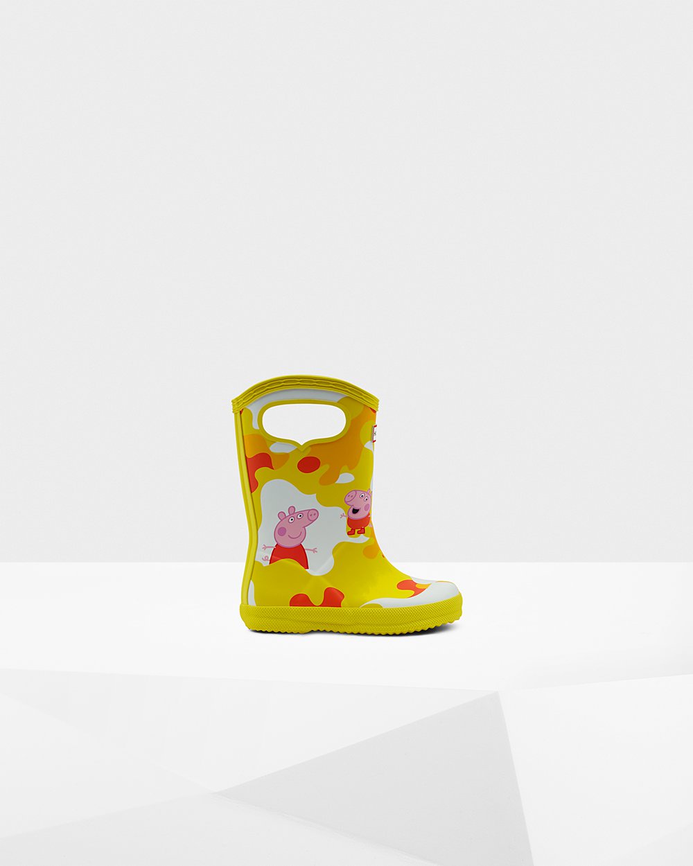 Kids Rain Boots - Hunter Original First Peppa Pig Grab Handle (74TRQXWNG) - Yellow